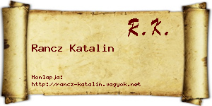 Rancz Katalin névjegykártya